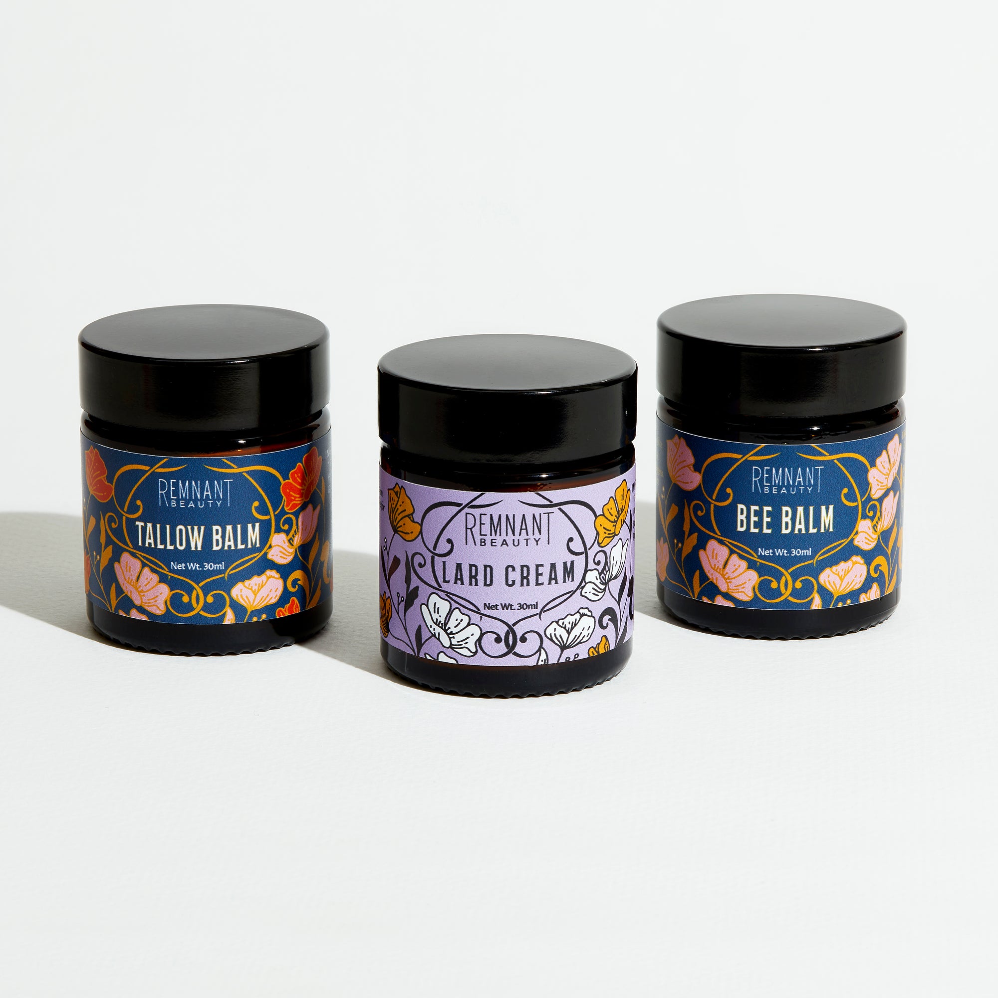 Gift set of 30ml Tallow Balm Lard Cream and Bee Balm